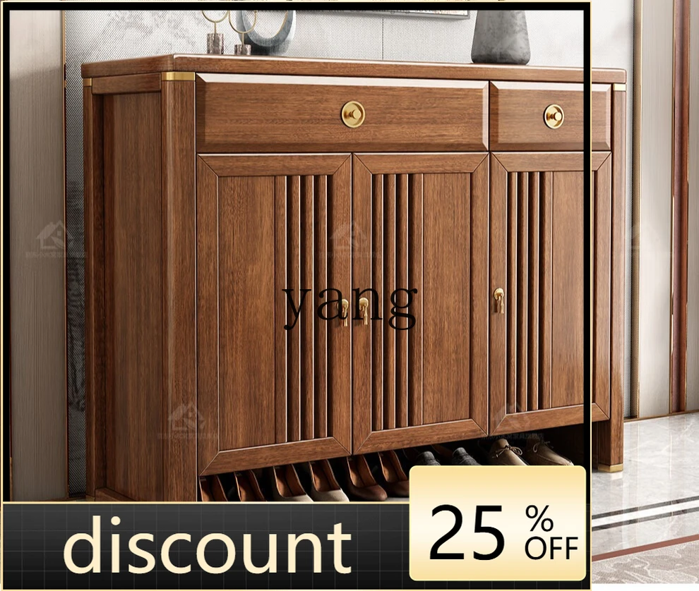 

LMM new Chinese-style purple gold sandalwood solid wood shoe cabinet entrance entrance cabinet