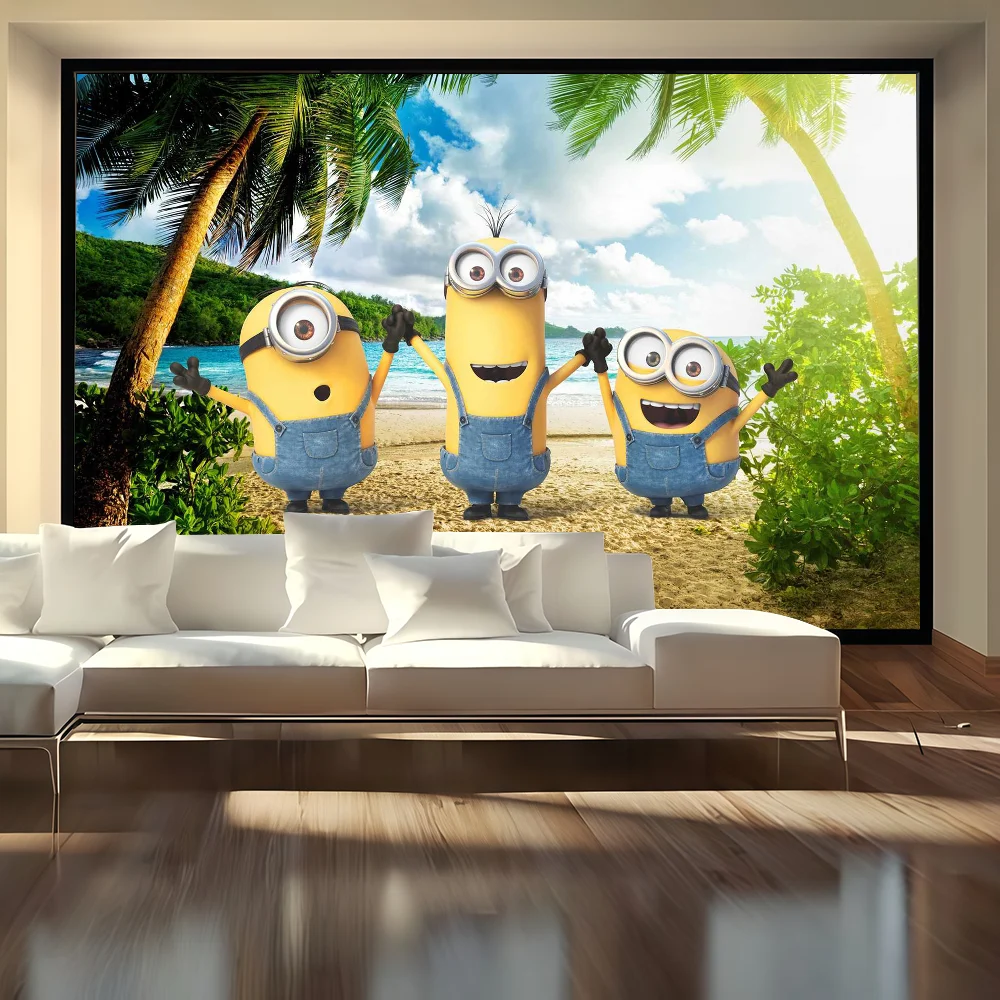 خلفية فيلم كوميدي M-Minions للصور استوديو الأولاد استحمام الطفل حفلة عيد ميلاد سعيد خلفية التصوير الفوتوغرافي