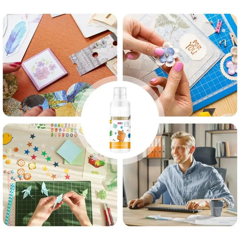Puzzles Glue Sponge Head Applicator Puzzle Glue Water-Soluble Jigsaw Puzzles Glue With Strong Adhesive For Paper And Wood Crafts