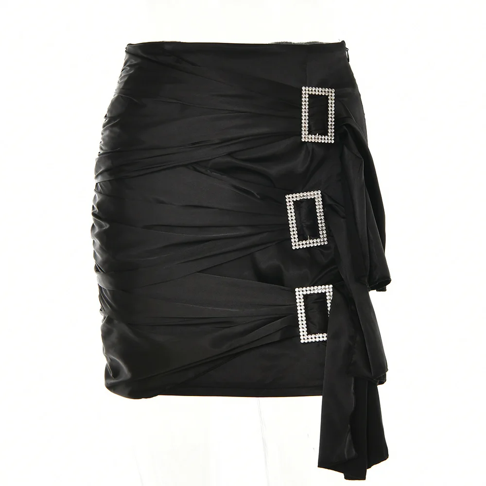 

Sexy ort ter Ne Dr Women's High Waist Pleated Bodycon Skirt Street Sle Faion Autumn New Arrival