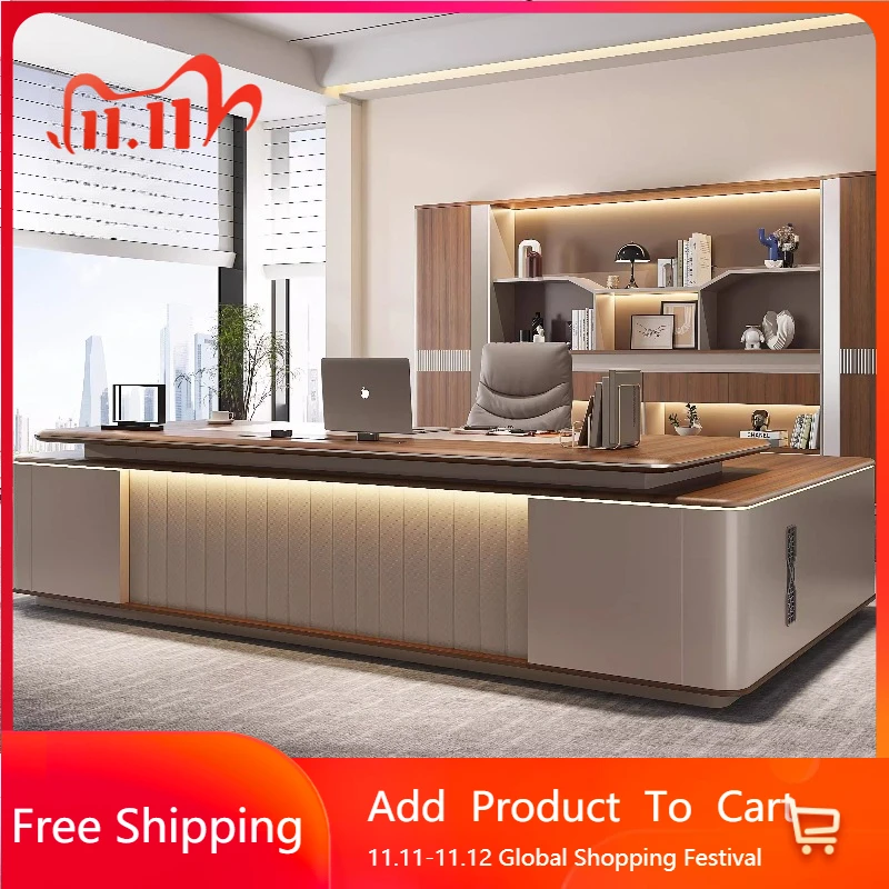 

Light Luxury Boss Table Office Chair Simple Modern Storage Drawers Accessories Desks Filing Cabinets Escritorio Home Furniture