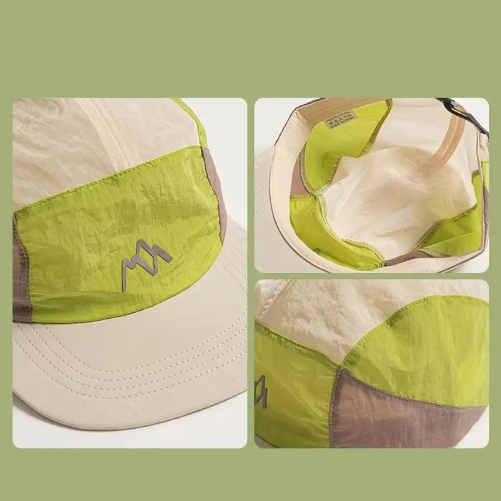 Casual 5-panel Camping Hats Quick-drying Japanese Style Sunshade Cap Thin Adjustable Flat Brim Baseball Cap Unisex