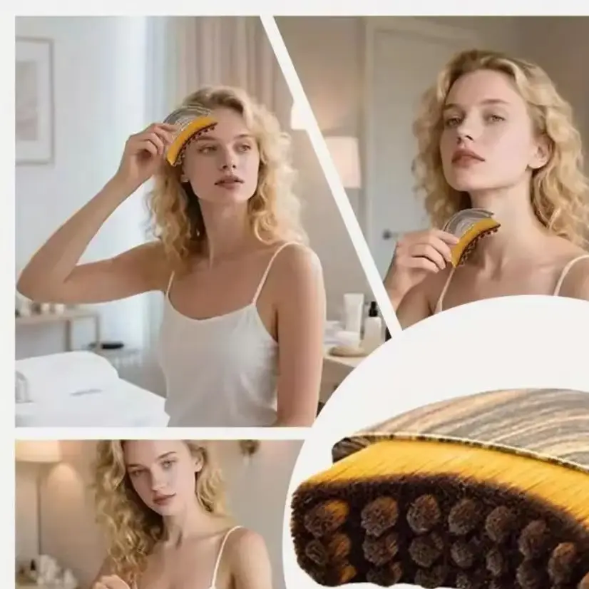 Cepillo Facial seco portátil, cerdas suaves, herramienta de masaje linfático contorneado, dispositivo para esculpir la cara, Spa en casa, cepillo de exfoliación suave