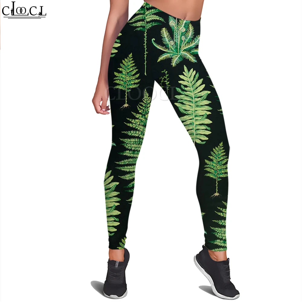 CLOOCL Fashion Women Legging Ferns Pattern 3D Printed Casual Trousers High Waist Sexy Yoga Pants Female Clothing Sweatpants