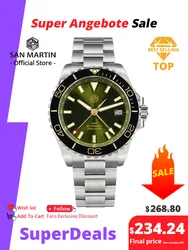 San Martin 39mm Diver GMT Watch Enamel Dial NH34 Stainless Steel Luxury Men Watch Automatic Mechanical Sapphire Luminous SN0136