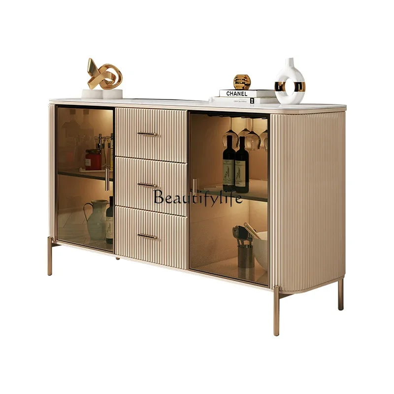 LJY*Light luxury dining side cabinet rock slab modern simple locker