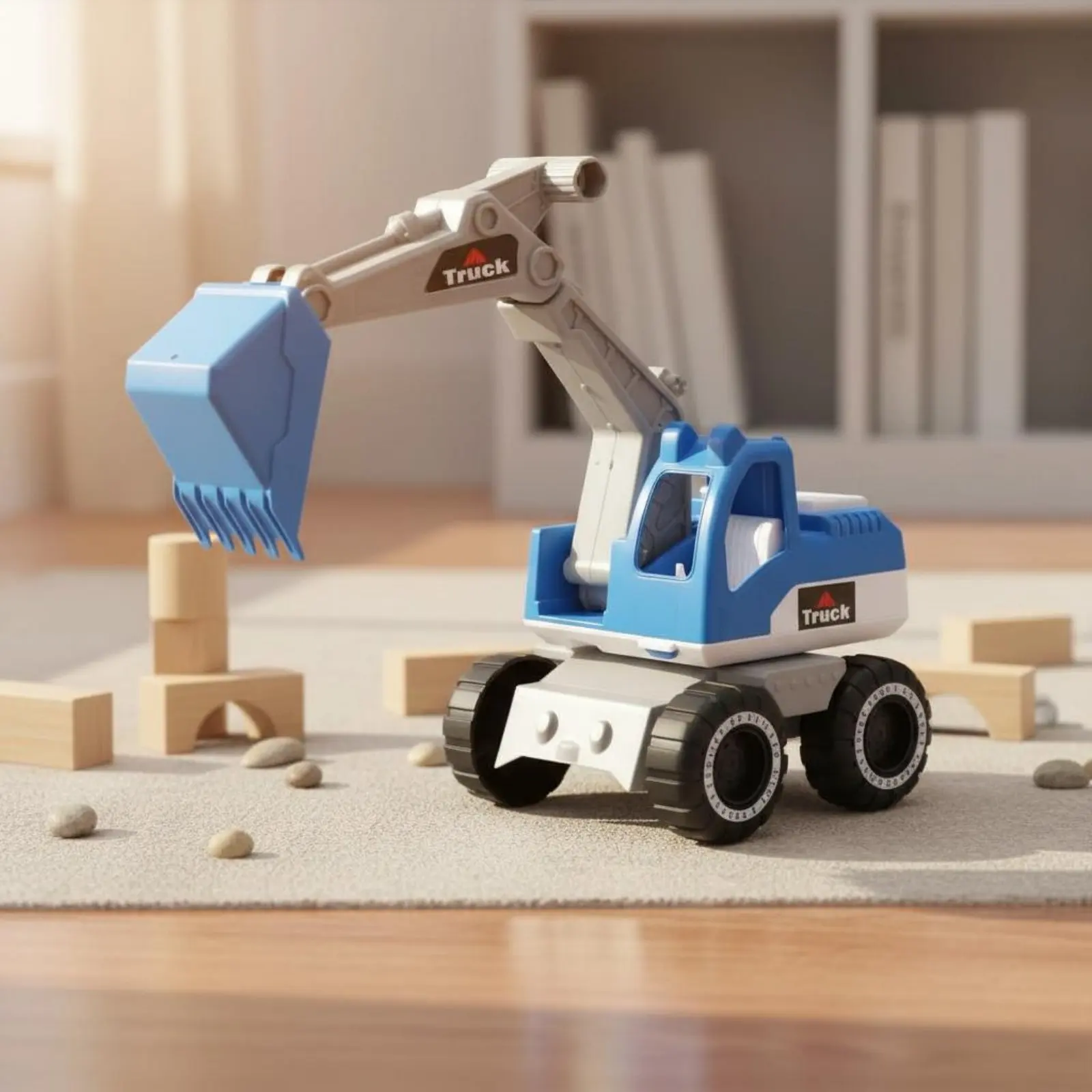 Toy Digger Digger Indoor & Outdoor Play Toy Digger Beach Digger Vehicle ABS Material Oversized Construction Vehicle for Boys