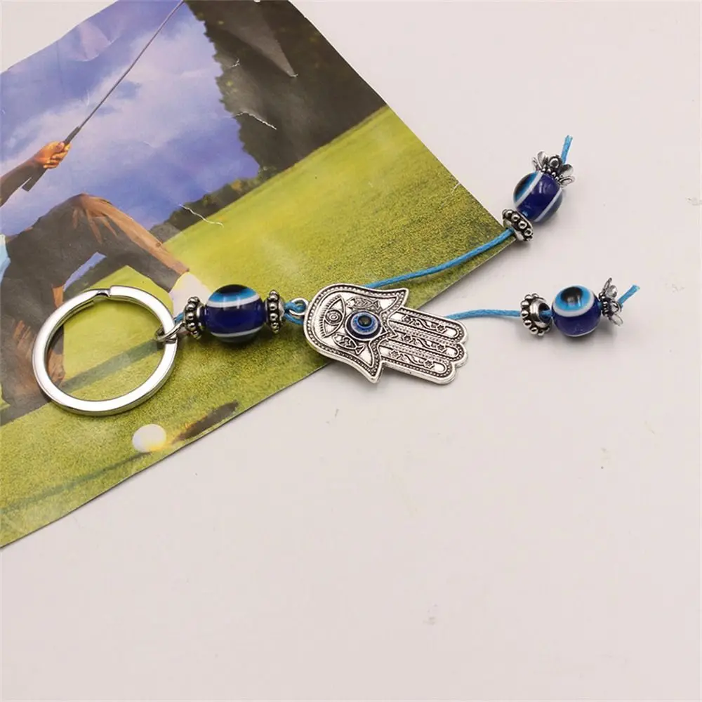 

Blue Color Lucky Eye Keychain Elephant Hasma Hand Evil Eye Keyring Key Holder Owl Keys Fatima Hand Pendant Car Keyring
