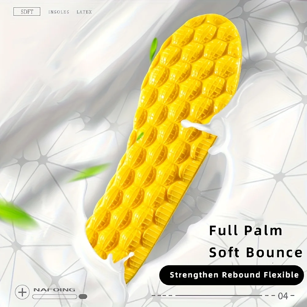 แผ่นรองรองเท้ากีฬาที่มีความยืดหยุ่นสูง 2 คู่ที่มีสไตล์ที่แตกต่างกัน - ไม่มีอาการเมื่อยล้าเท้าระหว่างการวิ่งกลางแจ้ง ดูดซับแรงกระแทก นุ่ม