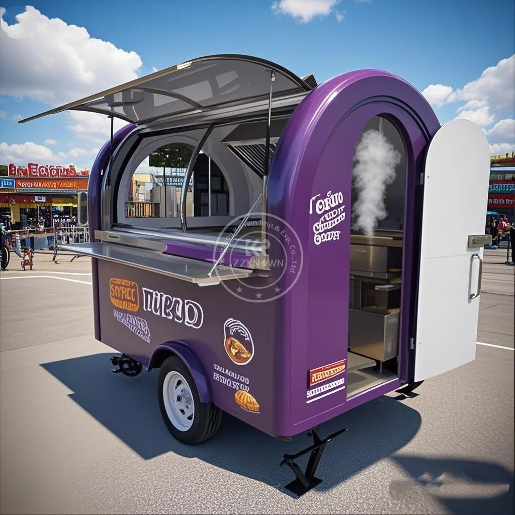 

DOT CE Concession Mobile Food Truck Hot Dog Ice Cream Food Kiosk Coffee Cart Food Trailer With Full Kitchen Equipped