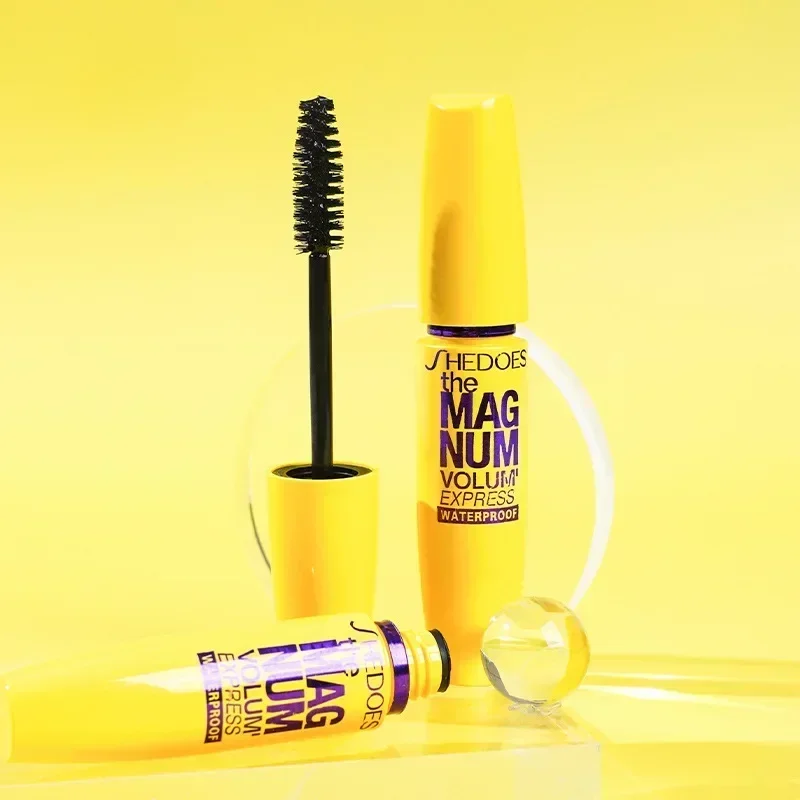 4D zwarte mascara verdikking, verlenging, krullend, waterdichte mascara met vloeibare vezels
