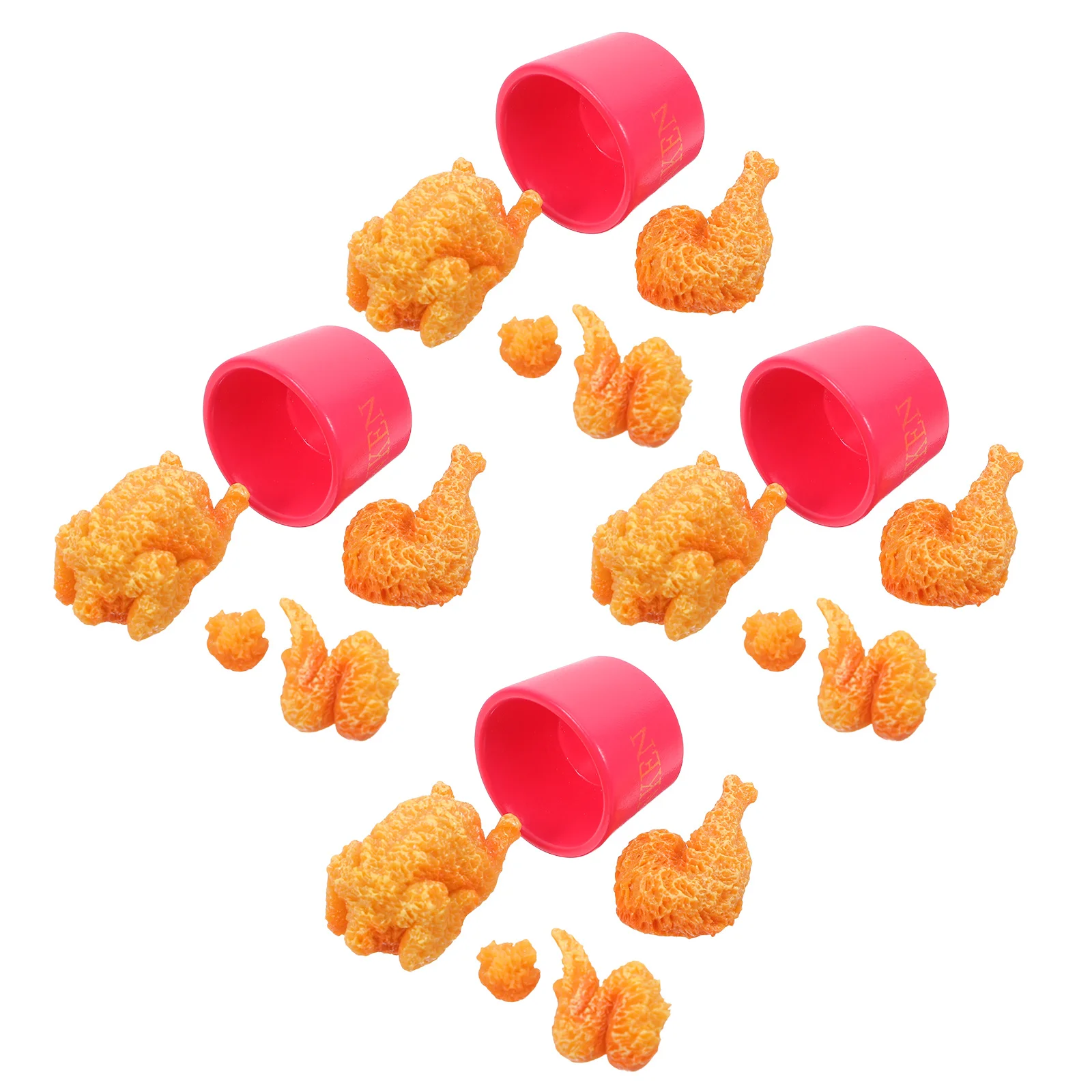 مجموعة واحدة من دعامات جناح عصا الدجاج المقلدة للطعام الاصطناعي للأطفال، ديكور الحفلات، أرجل الدجاج الصناعية الواقعية #1