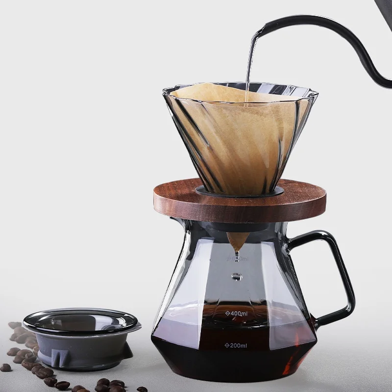 Magpie Glass Coffee Pot For V60 Filter Cup Set Glass Sharing Pot Household Drip-Type Coffee Filter Cup - view 2