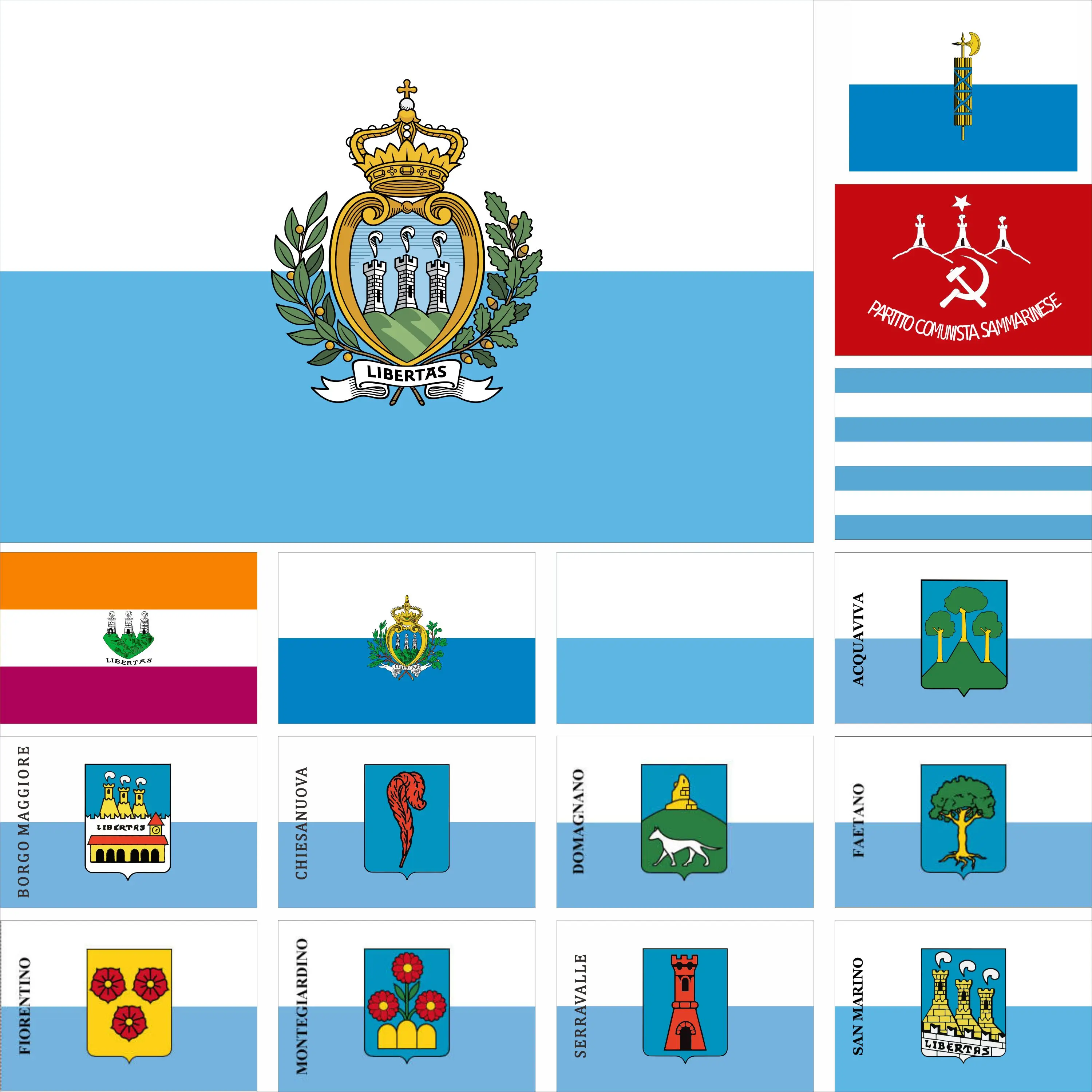 

San Marino History flag King Acquaviva and Borgo Maggiore banner Chiesanuova 3x5ft Double sided printing Faetano flags