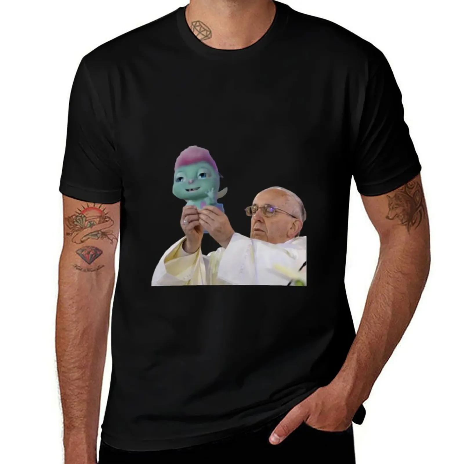 Papa Bibble T-Shirt Art Pattern Printed Casual Top T-Shirt