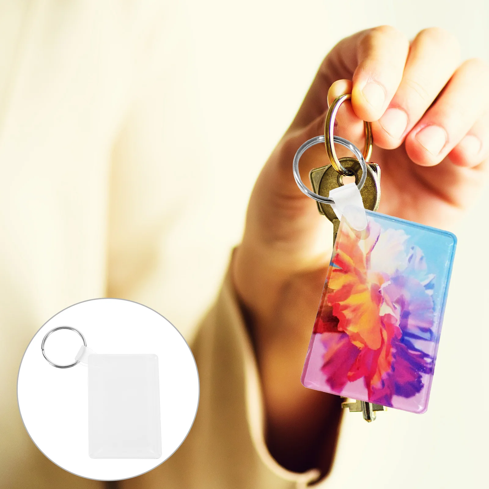 

6pcs Heat Transfer Key Chains Blanks Sublimation Keychains For Diy Crafts Portable Key Accessories Multi-Function Handicraft