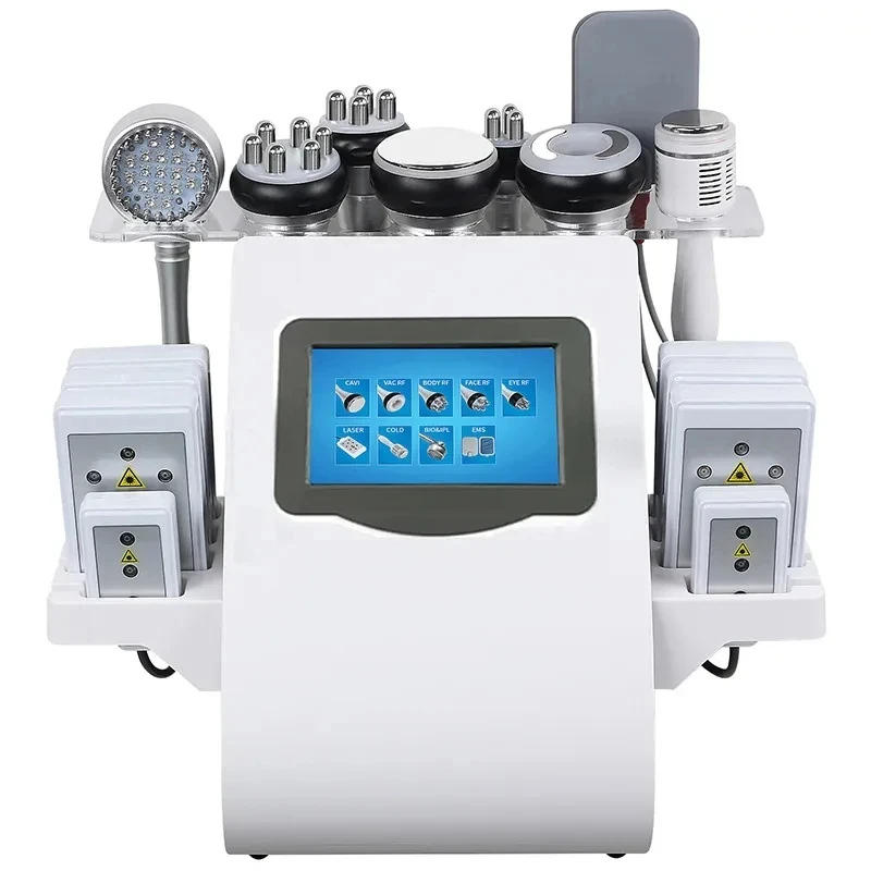 Machine de Liposuccion par Cavitation Ultrasonique, Lifting du Visage, Forme du Corps, 9 en 1, Laser Sous Vide, Radio Morte RF 40K Cavi Lipo Amincissant