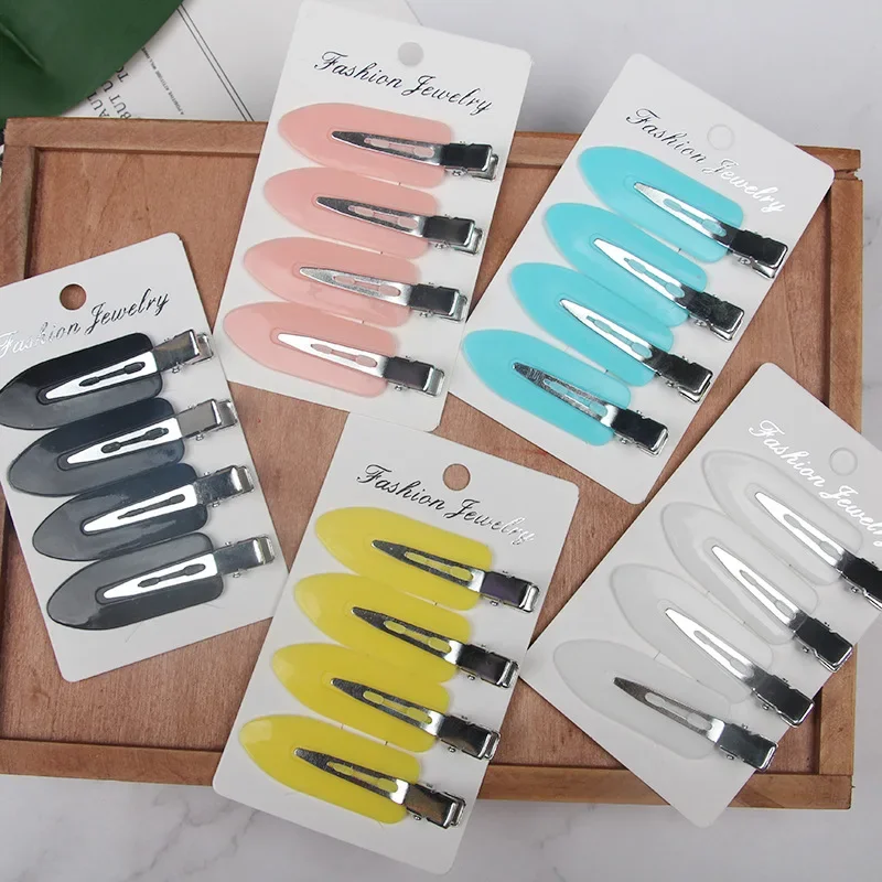 6cm 4 Stück/Set Nahtlose Haarspangen ohne Biegung für Seitenponys, Make-up und Gesichtsreinigung, Styling-Haarnadeln für Frauen und Mädchen