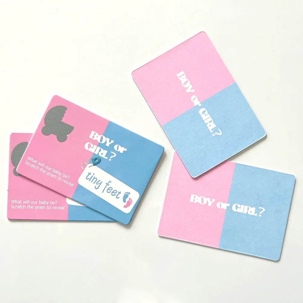 

Boy or Girl Gender Reveal Game Scratch Cards for Team Girl Boy Birthday Baby Shower Baptism Party Decoration