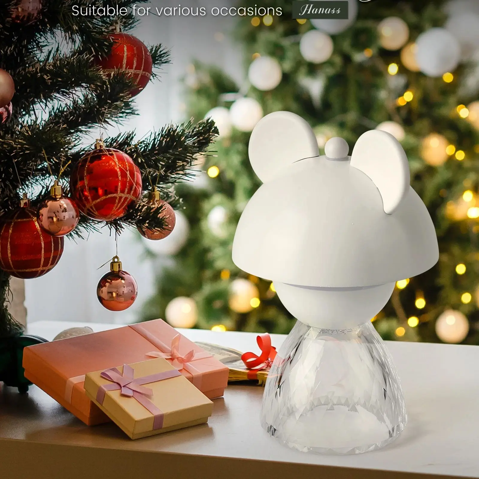 Cute Bear Touch Control Table Lamp 3 Level Dimmable LED Night Light 3000mAh Rechargeable Cordless Portable Night Table Lamp