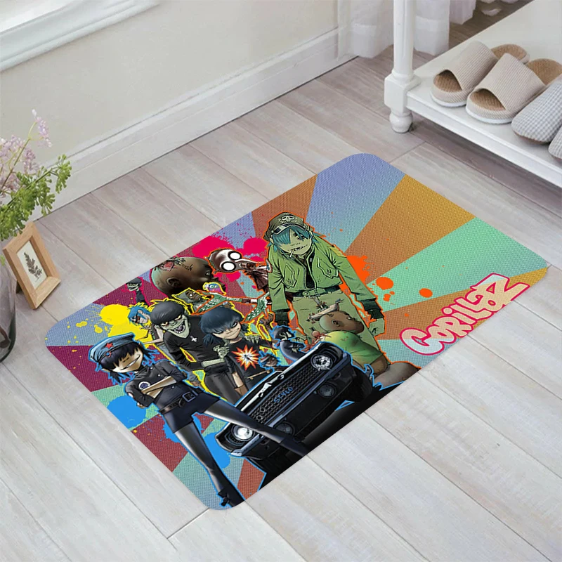 Virtual Rock Band G-Gorillaz Floor Mat Living Room Carpet Entrance of House Carpets Rugs Home Balcony Kitchen Rug Foot Door Mats