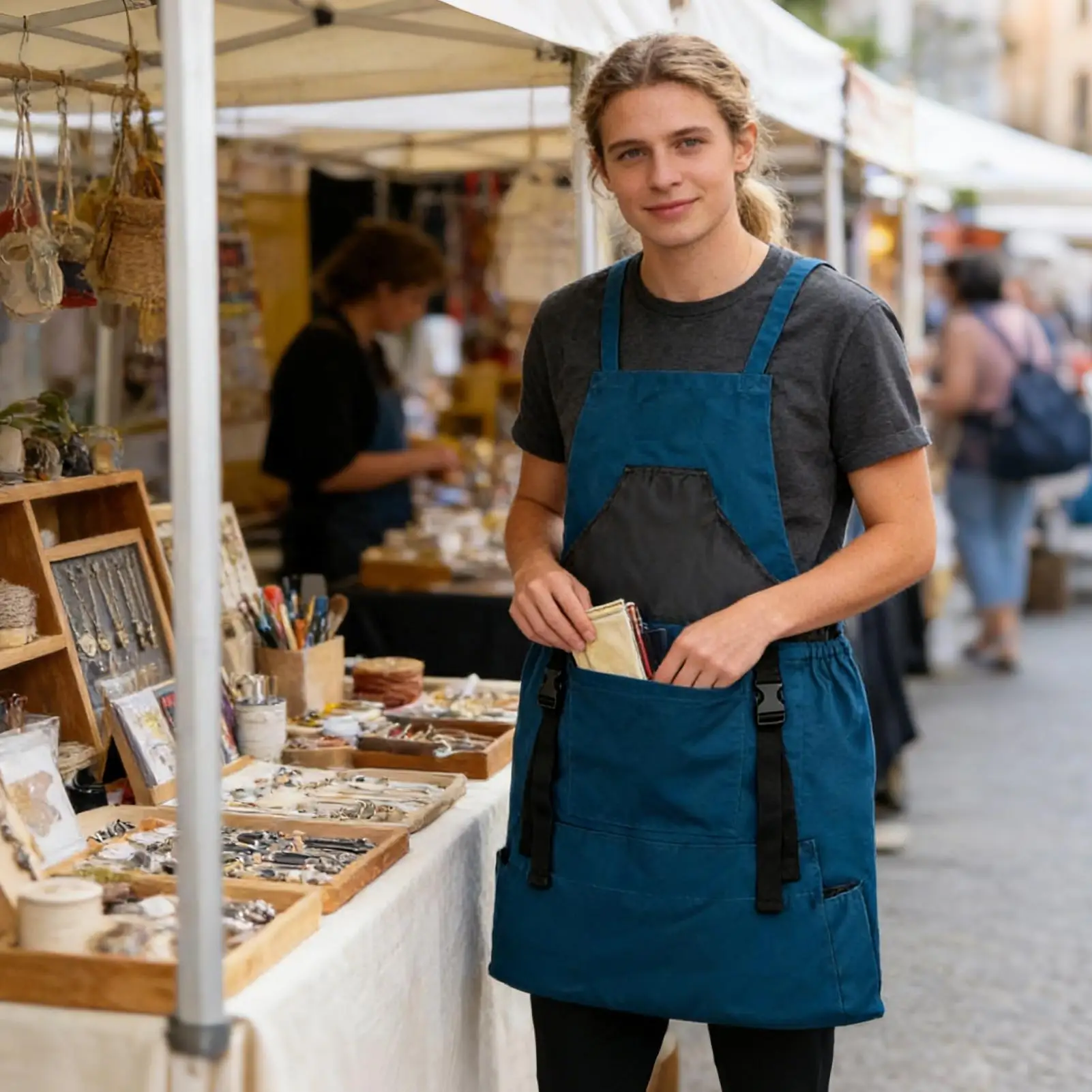 

Garden Apron Harvesting Waterproof Cover Quick-Release Smock Canvas Outfits Harvest Picking Apron With Pocket For Garden Cooking