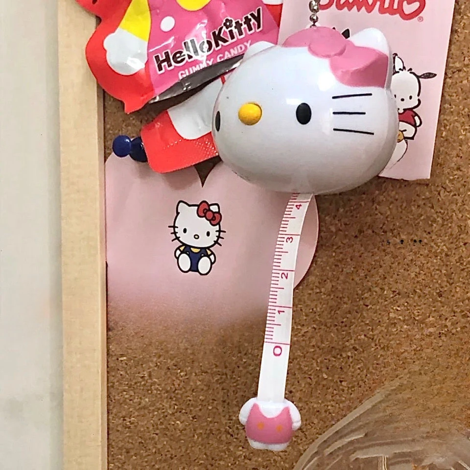 Hello Kitty Sanrio Anime Tape Measure Kawaii Student Girl Heart Mini Measurement Bust Waist Hips Soft Measuring Telescopic Ruler