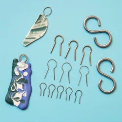 100PCS High Temperature Resistance Tungsten Wire Hanging Firing Hooks Jump Rings Pottery Ornament Hanger Pottery Hanging Ring