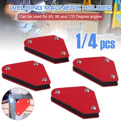 4pcs 9LB Mini supporto per saldatura magnetica Set posizionatore per saldatura a triangolo strumenti per localizzatore di saldatura ad angolo fisso 45 °/90 °/135 ° senza interruttore