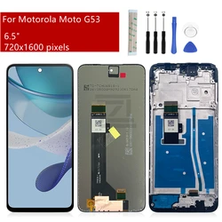 For Motorola Moto G53 LCD Display Touch Screen Digitizer Assembly For Moto G53 Display G53 With Frame Replacement Repair Parts