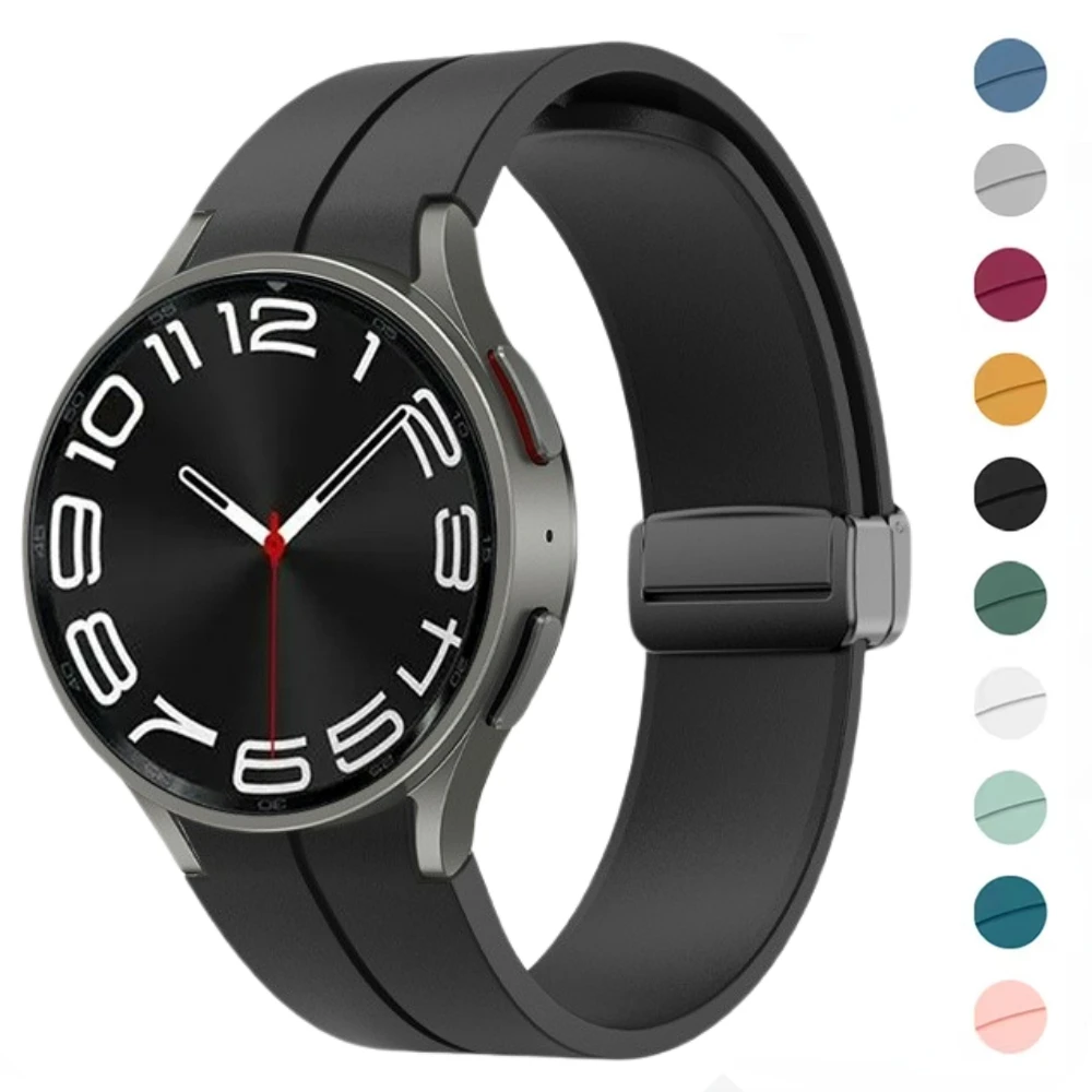 

Original Silicone Strap for Samsung Galaxy Watch 4/5/6/7 40mm 44mm/5pro 45mm Magnetic Bracelet Samsung Watch 4 Classic 46mm 42mm