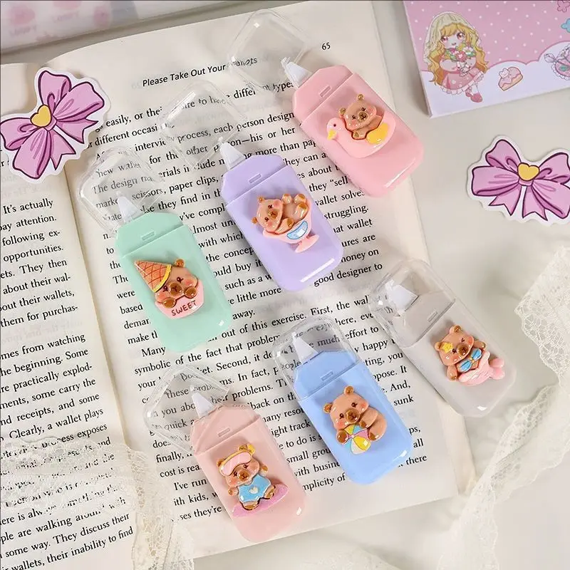 6-Pack of 6m Cartoon Mini Cute Correction Tapes for Students, Suitable for Office and Study Use to Correct Typos