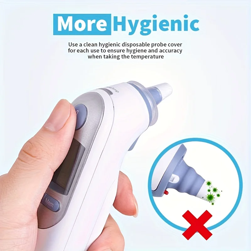 20PCS Disposable Probe Covers Universal Ear Thermometer Electronic Digital Replacement Hygiene Lens Protector Caps Transparent