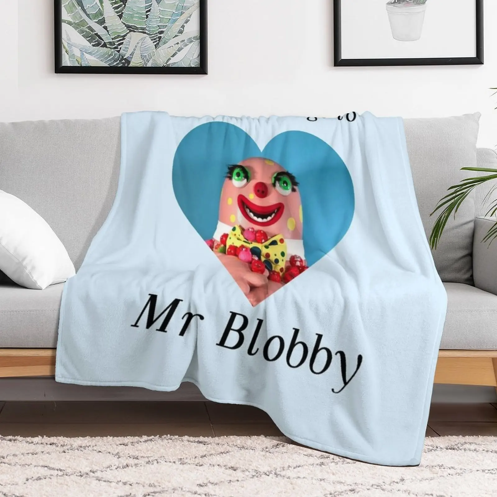 My heart belongs to Mr Blobby Throw Blanket Sofas wednesday Blankets