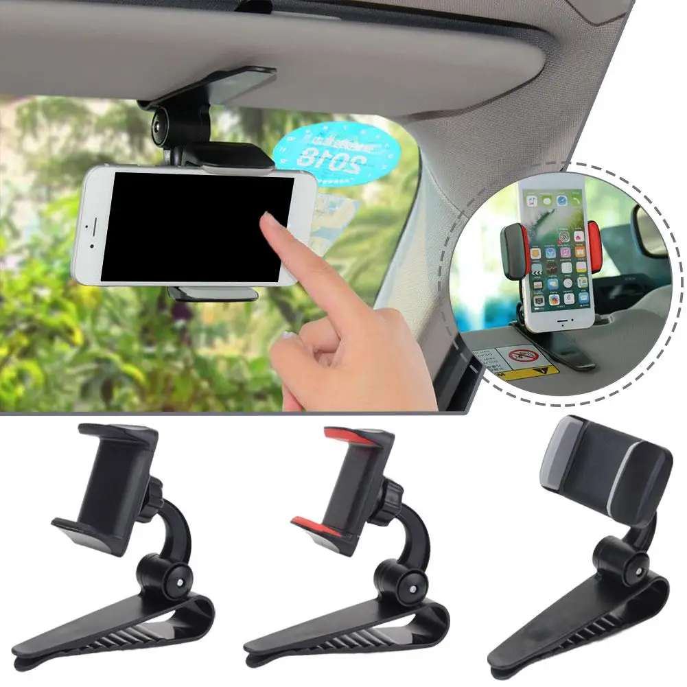 

Car Sun Visor Phone Holder 360 Degree Rotation Automobiles Car Mount Bracket Mobile Accessory Clip Navigation Universal Pho R7W4