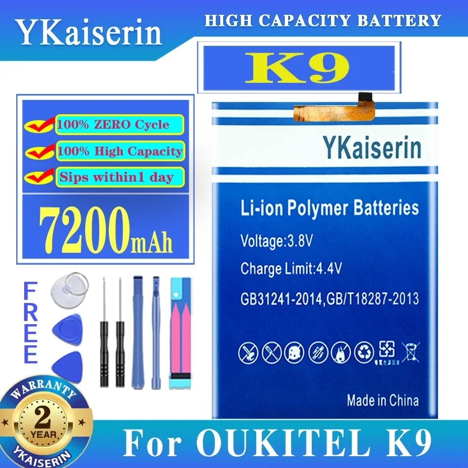 Mobile Phone Battery for OUKITEL Battery 7200mAh High Capacity Long Standby Time for OUKITEL K9 Battery