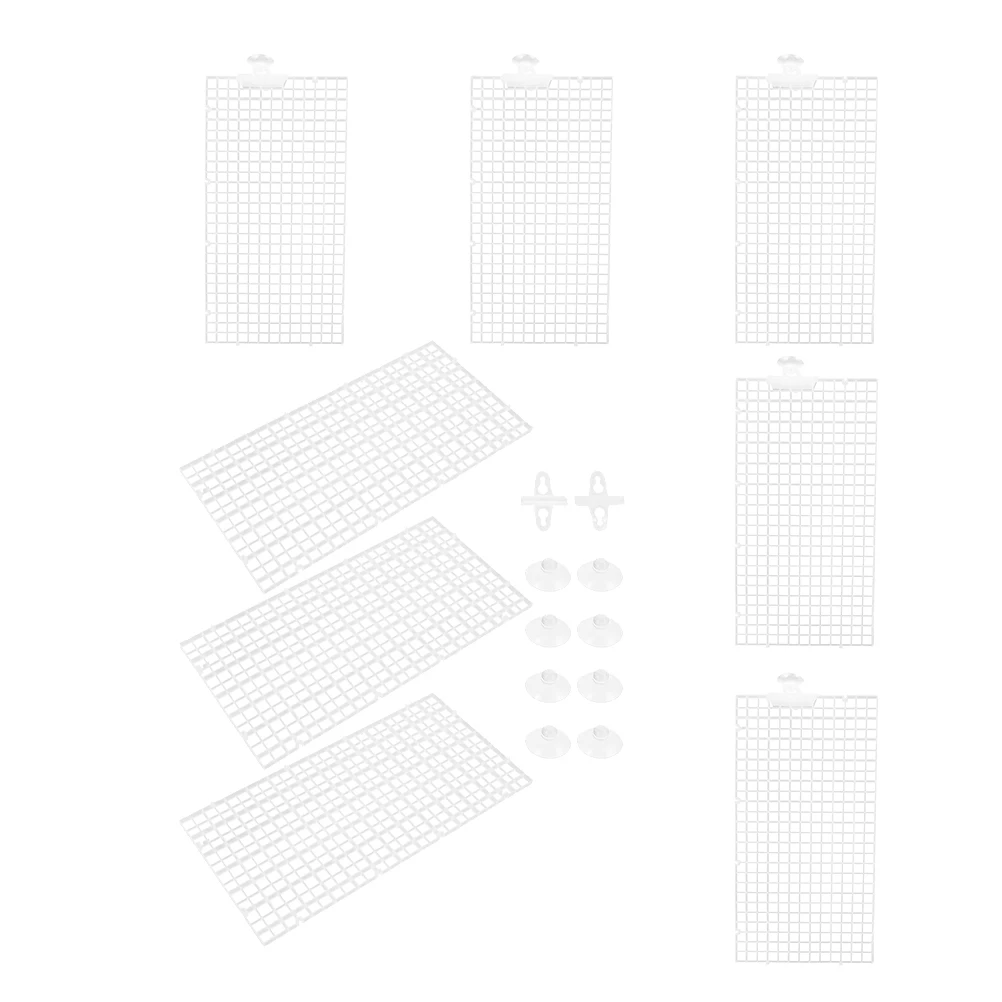 

Aquarium Grid Divider Tray Fish Tank Isolation Board White PVC Plastic Fish Tank Bottom Isolation Plate Separation Compartment