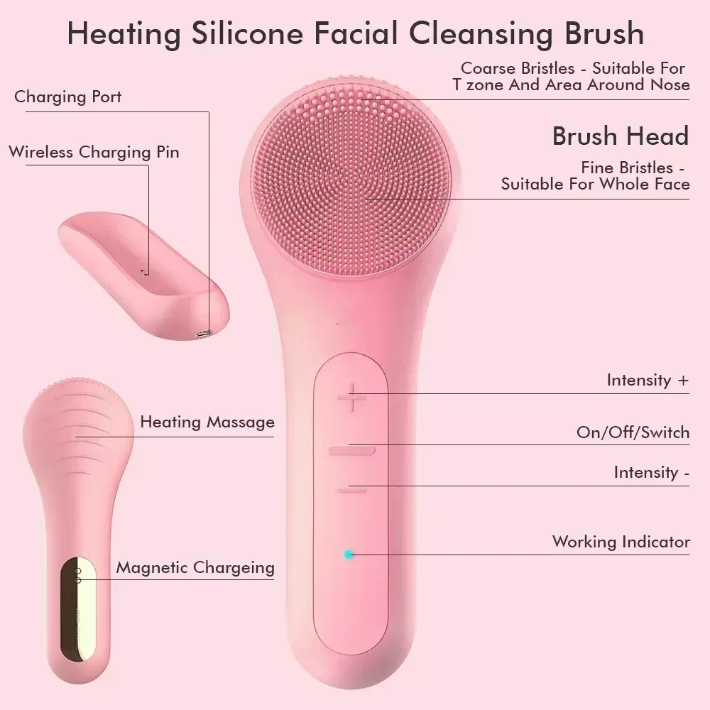 Brosse électrique de nettoyage du visage sonique IPX7, étanche, en Silicone, pour Pores profonds, nettoyage des points noirs, masseur de peau