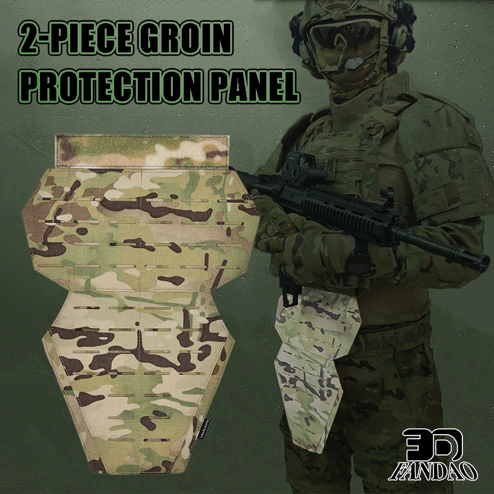 Two-section Laser-cut Groin Protector Tactical Vest Crotch Protection Bag Hunting Airsoft Vest Lower Abdomen Platform Pouch