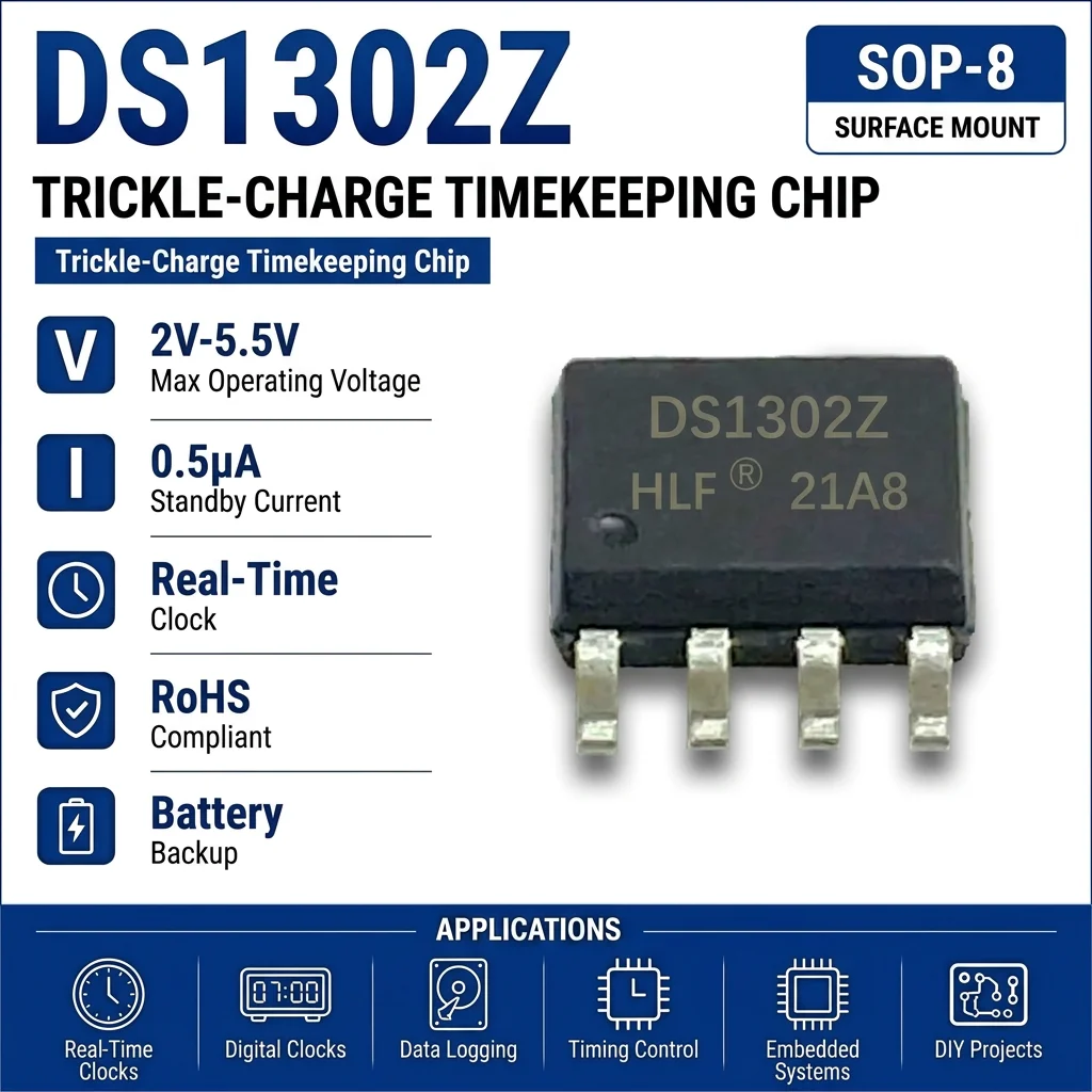(25 pcs) DS1302N+ DS1302N DIP-8 / DS1302ZN DS1302Z SOP-8  DS1302 Trickle-Charge Timekeeping Chip
