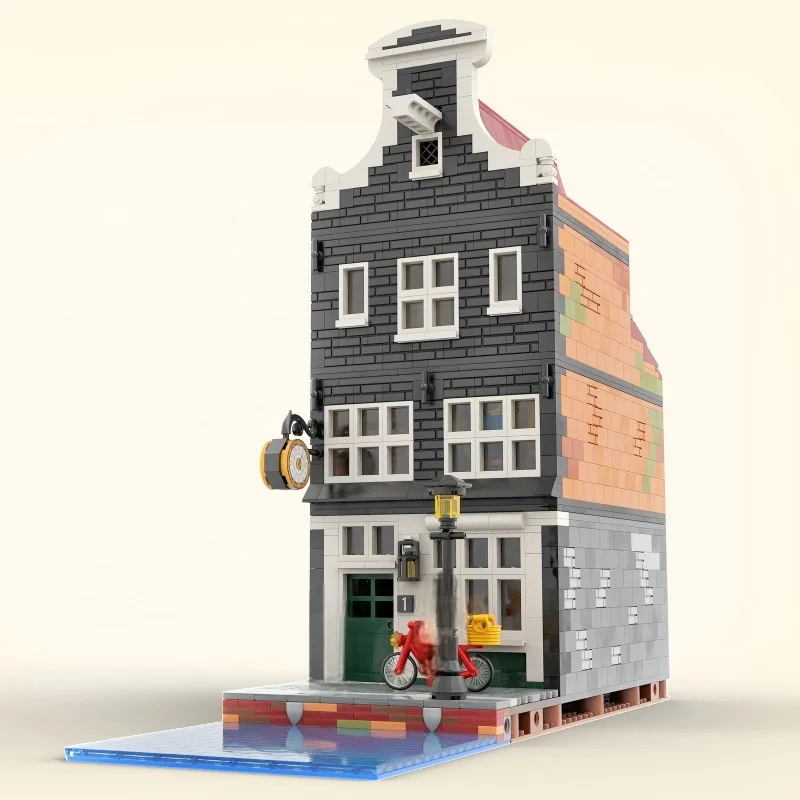 2777 PCS Historic Amsterdam Dancing Houses Irish Pub Custom Building Blocks Intricate Modular Architecture Model Home Decor - view 2
