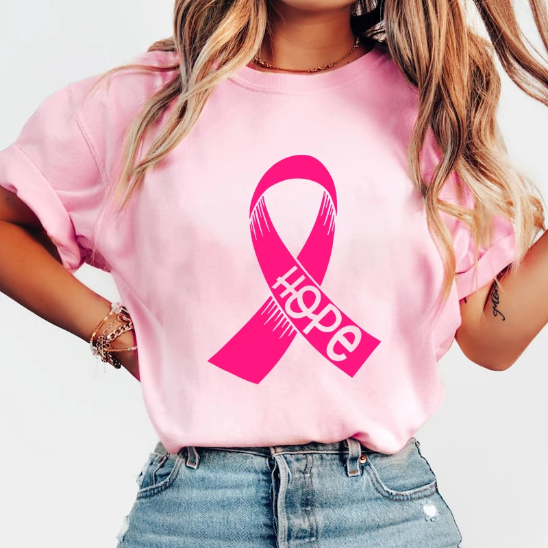 

Breast Cancer Awareness Hope Print Short Sleeve T Shirts Men Shirts Summer Short Sleeved Male T-Shirts Comfy Soft Shirts Loose T