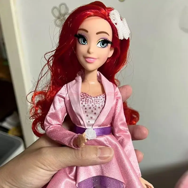 ديزني الجنة الأميرة ارييل دمية الكرتون نموذج لجسم لطيف الطفل جمع الحلي تزيين فتاة دمية لعبة هدية عيد ميلاد مربع