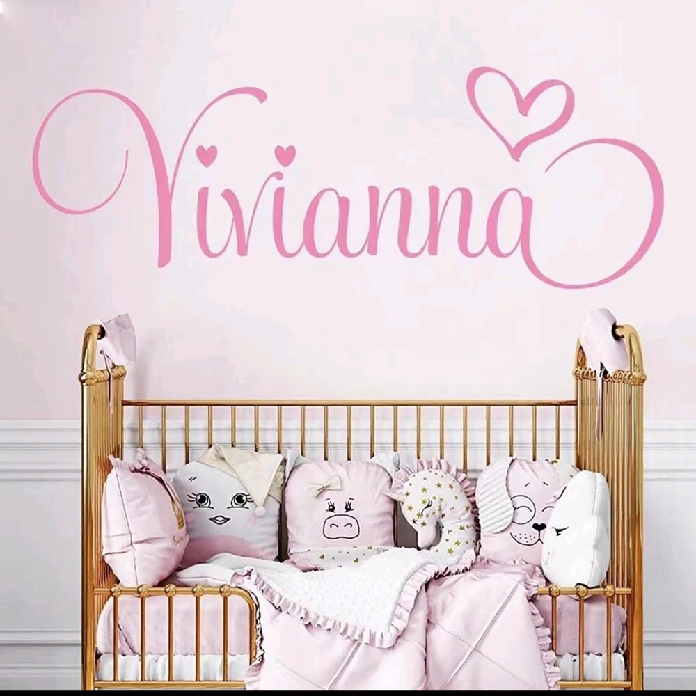 

Personalised Name Wall Stickers for Kids Rooms Children Heart Name Vinyl Wall Decal Boy Girl Baby Room Home Decoration