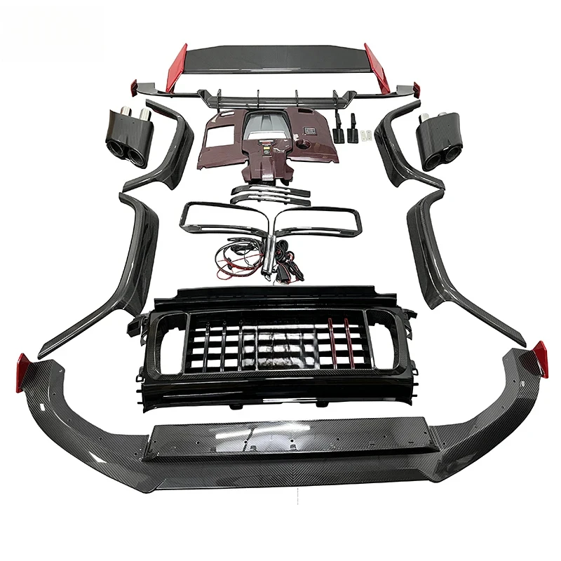 Premium Car Accsori R Style Dry Carbon Fiber Body Kit Diffuser Spoiler Grille Exhaust Tips G G0 W4 G00 Durle