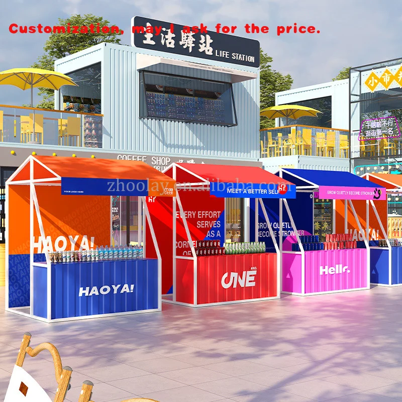 custom.Outdoor Display Stand Shop Market Activity Table Food Square Stall Stand Street Vendor Stalls Sturdy and Durable Booth