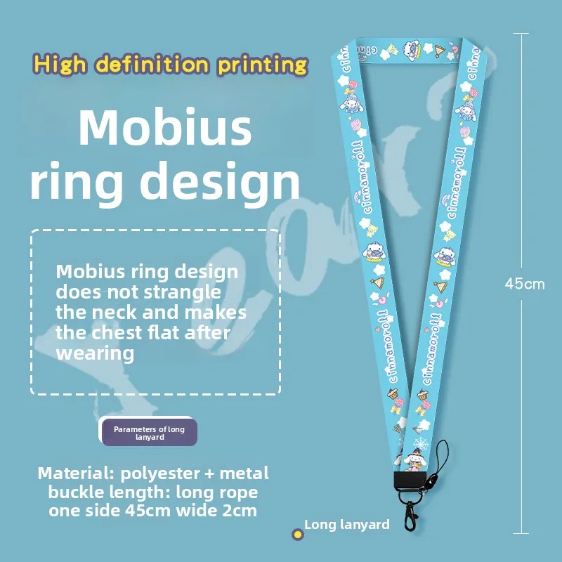 Estojo para cartão Canela Dog Wave – cordão longo para crianças, estudantes e jardim de infância