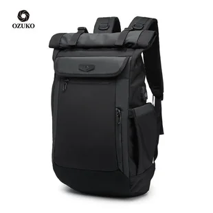 OZUKO Rucksack Männer 15,6 Zoll Laptop Wasserabweisende Schultasche für Teenager Casual Student Rucksäcke Männliche Reise Mochila Mode – Detail 3