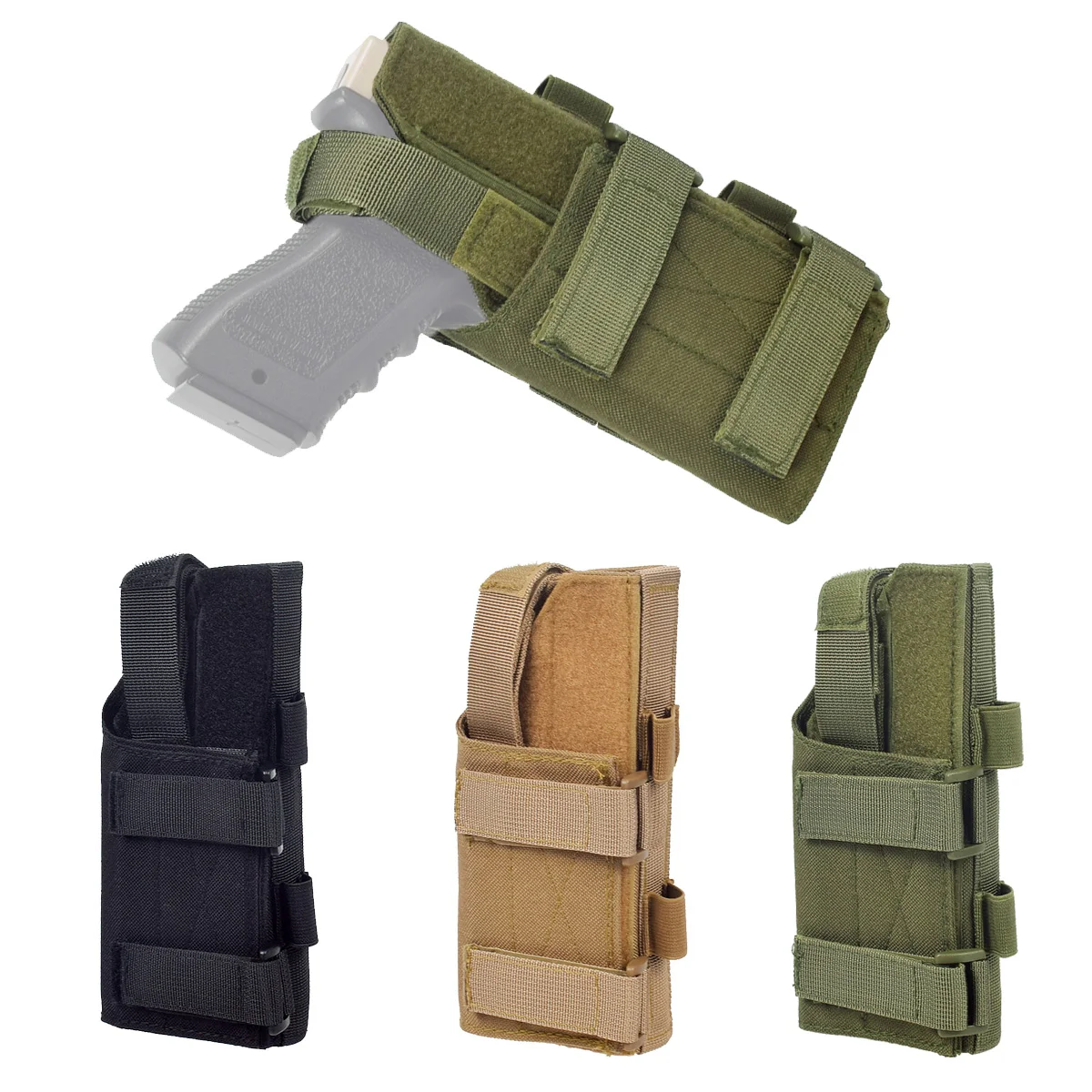 Тактическая кобура для улицы, быстросъемная сумка-органайзер MOLLE, портативная скрытая модульная поясная кобура для пистолета, правая рука, подходит для кобуры G17 G19 Тактическая кобура для улицы, быстросъемная сумка-органайзер MOLLE, портативная скрытая модульная поясная кобура для пистолета, правая рука, подходит для кобуры G17 G19