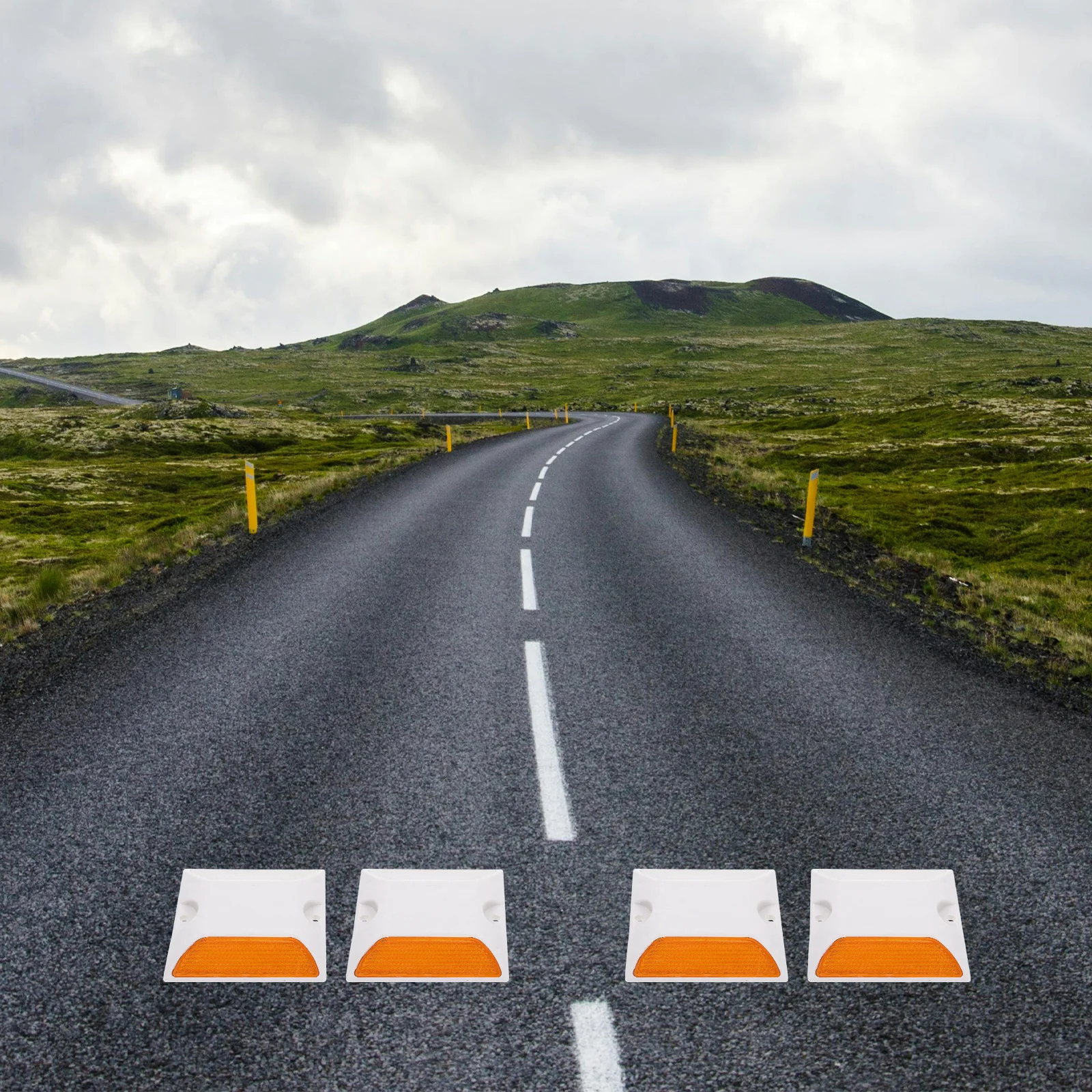 2 قطعة ترصيع الطريق العاكسة علامات الرصيف للقيادة الليلية سلامة درب موقف للسيارات الطريق السريع عاكسات مقطورة السيارات